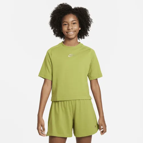 Nike Sportswear Big дитячі (Girls') Short-Sleeve Top колір зелений