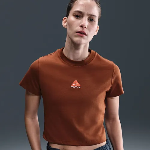 Nike ACG женская Dri-FIT Short-Sleeve футболка цвет коричневый