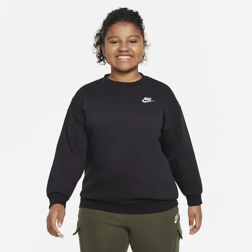 Nike Sportswear Club Fleece Big дитячі (Girls') оверсайз світшот (Extended Size) колір чорний