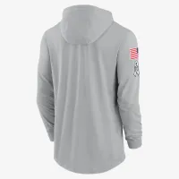 Houston Texans Salute to Service Edge Mascot Lockup Men’s Nike Dri-FIT NFL Long-Sleeve Hooded Top колір сірий