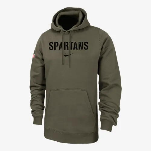 Michigan State Club Fleece чоловічі Nike College Толстовка з капюшоном колір зелений
