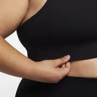 Nike Zenvy Rib женская Light-Support Non-Padded Longline Sports Bra (большие размеры) цвет черный