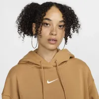 Nike Sportswear Phoenix Fleece женская оверсайз Pullover Толстовка с капюшоном цвет коричневый