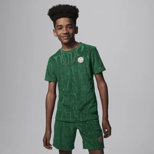 Nike Jordan Fuel Up, Cool Down Big детские Printed Terry футболка цвет зеленый