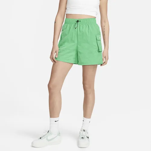 Nike Sportswear Essential женская Woven High-Rise шорты цвет зеленый