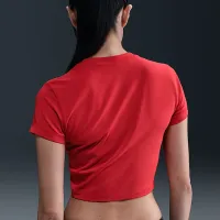 Nike Sportswear Chill Knit жіноча Cropped футболка колір червоний