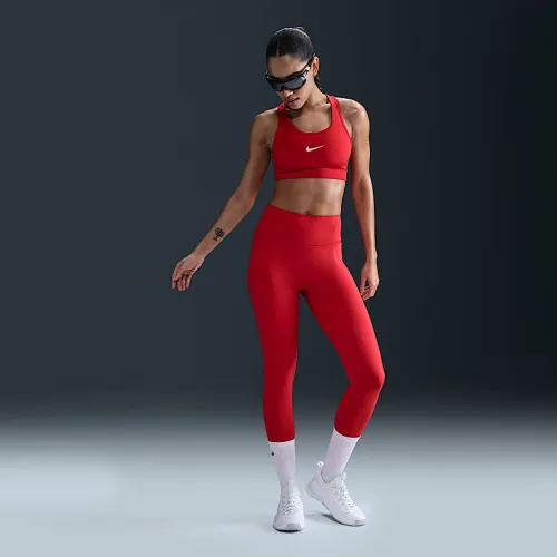 Nike Universa женская Medium-Support С высокой Талией 7/8 лосины с карманамицвет красный