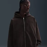 Nike x Stüssy Full-Zip Fleece Толстовка з капюшоном колір коричневий