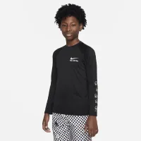 Nike Dri-FIT Big дитячі (для хлопчиків) Long-Sleeve Swim Hydroguard колір чорний