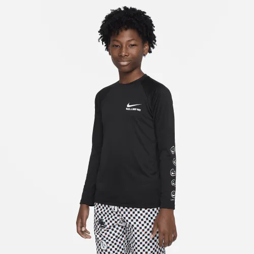 Nike Dri-FIT Big дитячі (для хлопчиків) Long-Sleeve Swim Hydroguard колір чорний