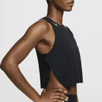 Nike AeroSwift жіноча Dri-FIT ADV Cropped Running Tank Top колір чорний