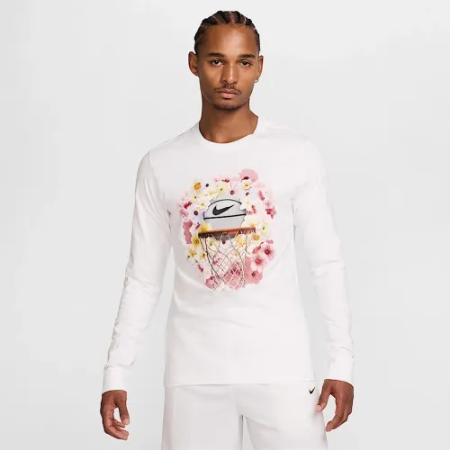Nike мужские Max90 Long-Sleeve баскетбольные футболка цвет белый