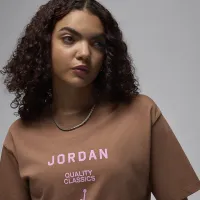 Nike Jordan жіноча Girlfriend футболка колір коричневий