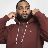 Nike Solo Swoosh чоловічі Full-Zip Толстовка з капюшоном колір коричневий