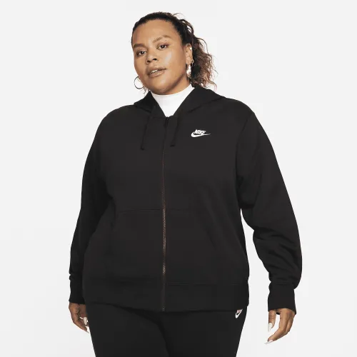 Nike Sportswear Club Fleece жіноча Full-Zip Толстовка з капюшоном (великі розміри) колір чорний