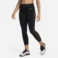Nike Pro женская Mid-Rise 7/8 Mesh-Paneled лосины цвет черный