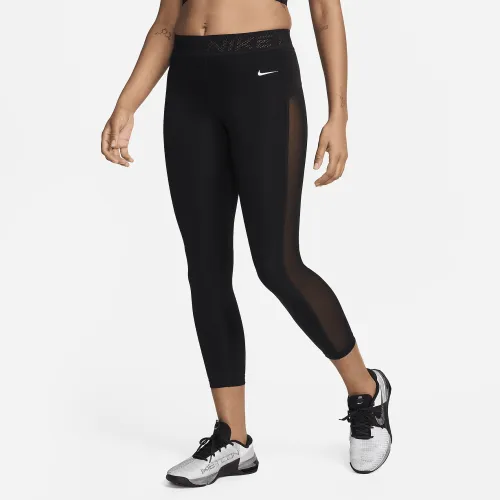Nike Pro женская Mid-Rise 7/8 Mesh-Paneled лосины цвет черный