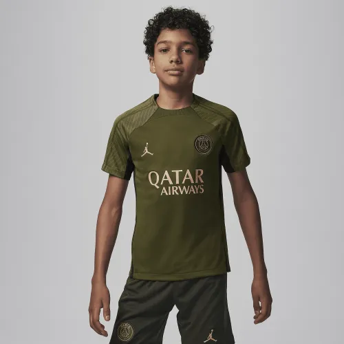 Nike Paris Saint-Germain Strike Fourth Big дитячі Jordan Dri-FIT Soccer Knit Top колір зелений