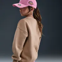 Nike Little детские оверсайз Crew Top цвет коричневый