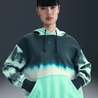 Nike Sportswear Phoenix Fleece жіноча Artist Collection оверсайз Printed Pullover Толстовка з капюшоном блакитний