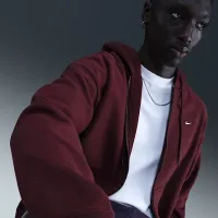 Nike Solo Swoosh мужские Full-Zip Fleece Толстовка с капюшоном цвет красный
