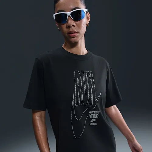 Nike After Dark Tour женская оверсайз Short-Sleeve Graphic футболка цвет черный