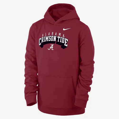 Alabama Club Fleece Big детские (для мальчиков) Nike College Pullover Толстовка с капюшоном цвет красный