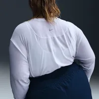 Nike One Relaxed женская Dri-FIT Long-Sleeve Top (большие размеры) цвет белый