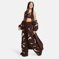 Nike Sportswear Phoenix Cozy Букле женская С высокой Талией Wide-Leg Knit Pants цвет коричневый
