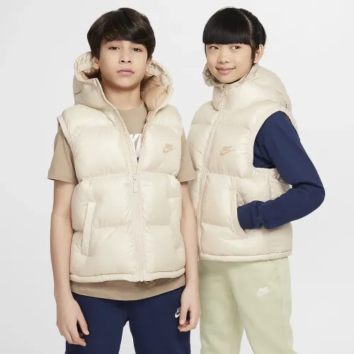 Nike Sportswear Heavyweight Synthetic Fill EasyOn Big детские Therma-FIT Repel Loose Hooded Vest цвет коричневый