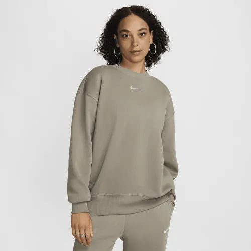 Nike Sportswear Phoenix Fleece женская оверсайз Crew-Neck свитшот цвет зеленый