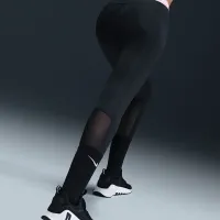 Nike Pro женская Mid-Rise Crop Mesh-Panel лосины цвет черный