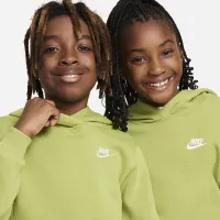 Nike Sportswear Club Fleece Big детские Pullover Толстовка с капюшоном цвет зеленый