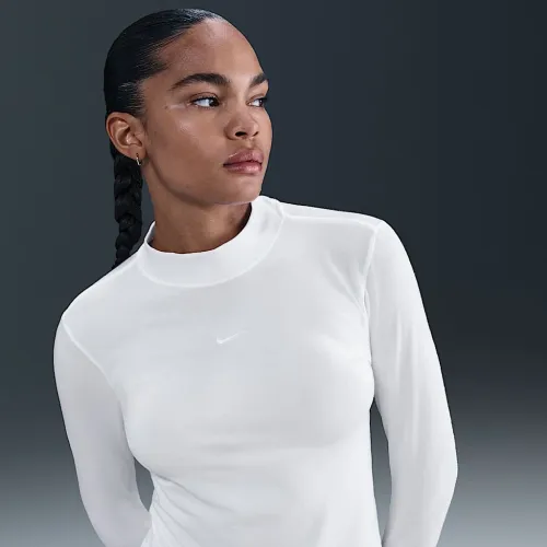 Nike Sportswear Chill Knit жіноча Slim Long-Sleeve Mock-Neck футболка колір білий