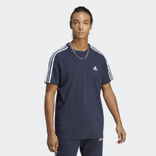 Футболка adidas Essentials Single Jersey 3-Stripes IC9335 - Синяя