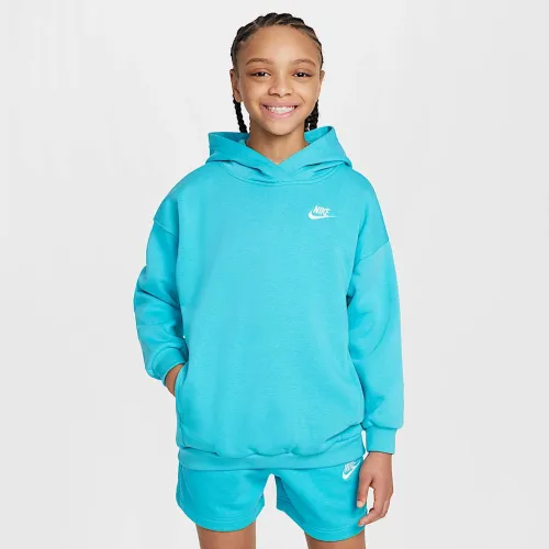 Nike Sportswear Club Fleece Big дитячі оверсайз Pullover Толстовка з капюшоном колір зелений