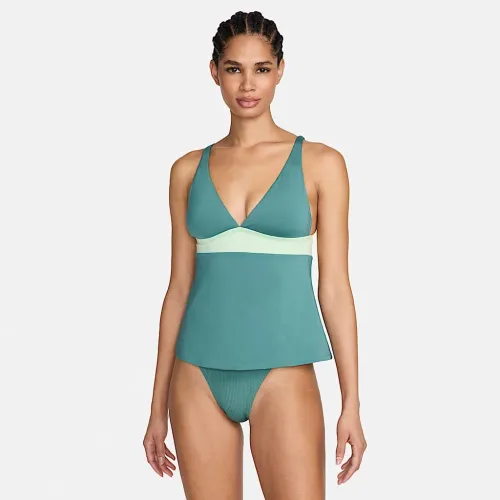 Nike Swim Essential женская V-Neck Tankini Top цвет зеленый