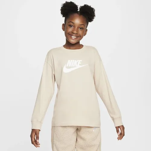 Nike Sportswear Big дитячі (Girls') Long-Sleeve футболка колір коричневий