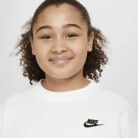 Nike Sportswear Club Fleece Big детские (Girls') оверсайз свитшот (Extended Size) цвет белый