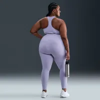 Nike One жіноча З високою талією 7/8 лосіни з кишенями(великі розміри) колір фіолетовий