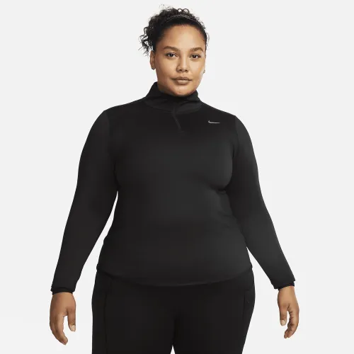 Nike Dri-FIT Swift Element UV женская 1/4-Zip Running Top (большие размеры) цвет черный