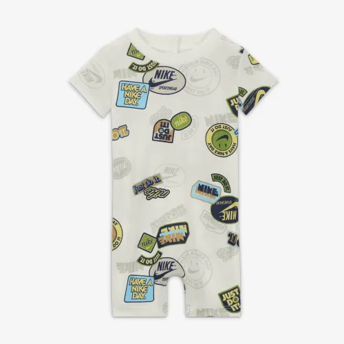 Nike Sportswear Baby (0-9M) Printed Tee Romper колір коричневий