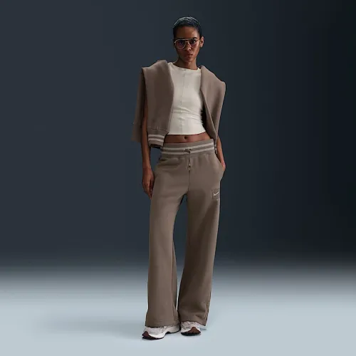 Nike Sportswear Phoenix Fleece жіноча З високою талією Wide-Leg Graphic Pants колір коричневий