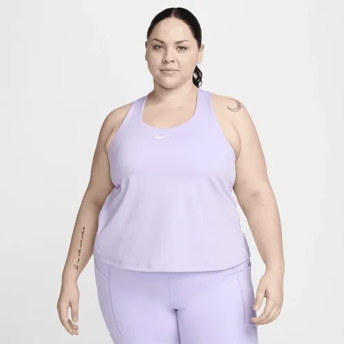 Nike Swoosh женская Medium-Support Padded Sports Bra Tank (большие размеры) цвет фиолетовый