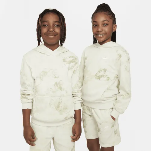 Nike Sportswear Club Fleece Big детские Pullover Толстовка с капюшоном цвет зеленый