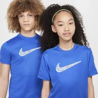 Nike Trophy23 Big дитячі Dri-FIT Short-Sleeve Top блакитний