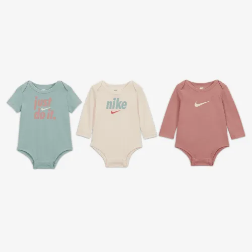 Nike E1D1 3 пары Bodysuits Baby Bodysuit Pack цвет коричневый