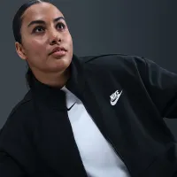 Nike Sportswear Club Fleece женская Loose Track Куртка (большие размеры) цвет черный