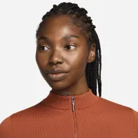 Nike Sportswear Chill Knit женская Slim Long-Sleeve Cropped Sweater 1/2-Zip Top Orange