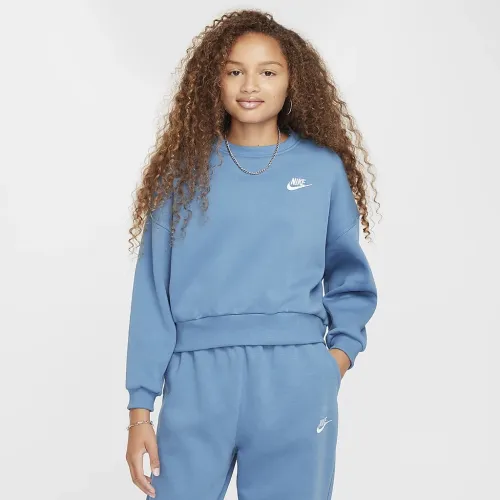 Nike Sportswear Club Fleece Girls' Boxy Crew-Neck світшот блакитний